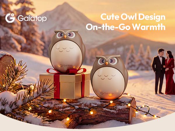 Gaiatop 2-in-1 Magnetic Owl Hand Warmer, 4000mAh Rechargeable Pocket Heater, 2s Rapid Heating, 3 Temp Levels, 2.5h Fast Charging, NTC Safety, 75g Mini Warmer, Ideal Valentine's Day Winter Gift for Him Her Family   Valentine's Day gift