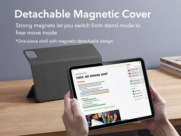 ESR for iPad Air 11/13 inch(2026/2025/2024), iPad Pro 11/13 Case (2025/2024)with Fold Stand Cover, Pencil Holder, Removable Magnetic Cover, Vertical Stand, Fully Supports Pencil Pro and Pencil(USB-C), Rebound 360 Series