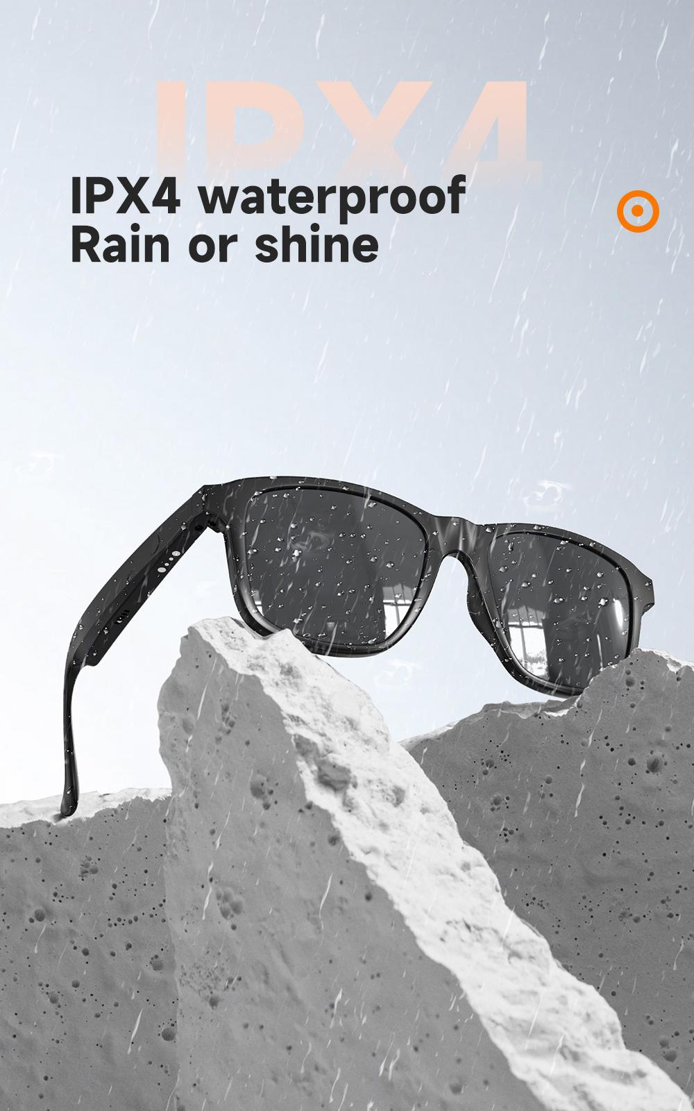 Smart Glasses, Bluetooth Sunglasses Audio Eyewear, Built-in Mic & Speakers, Athletic/Outdoor UV Protection Unisex, Summer,Waterproof, Smart Summer Gear