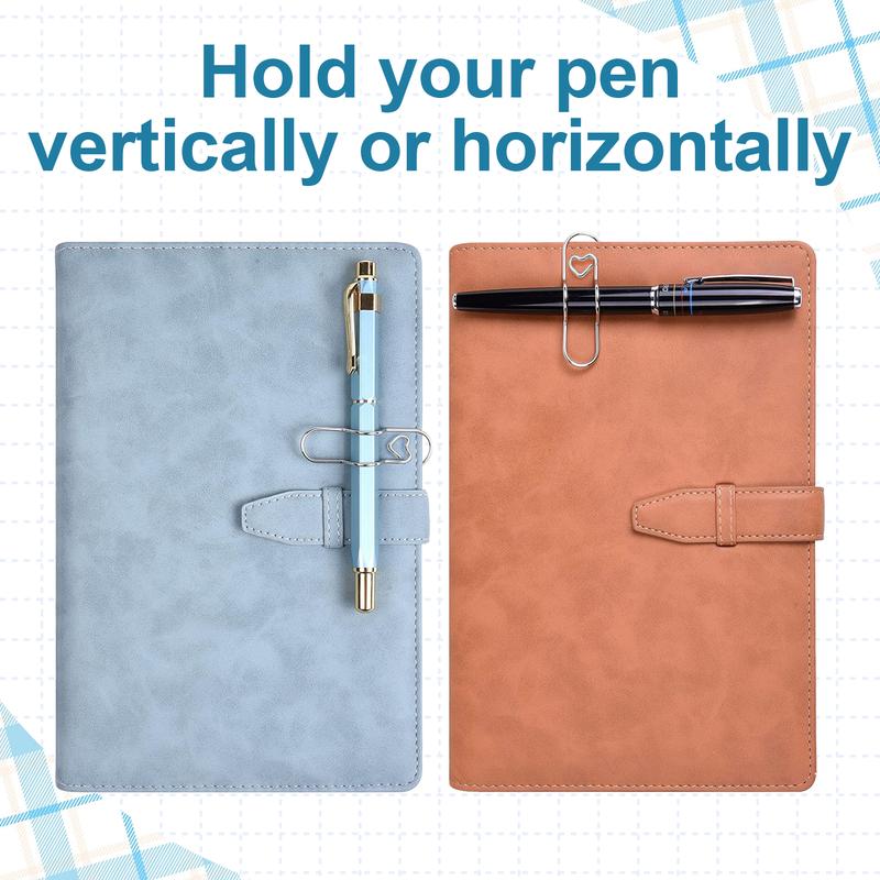 10Pcs Heart Pen Clip,PUKEGM Metal Pencil Clips Multifunctional Rose Gold Silver Carbon Steel Paperclip Portable Large Size Holder for Notebook Book Journal Office School Accessories