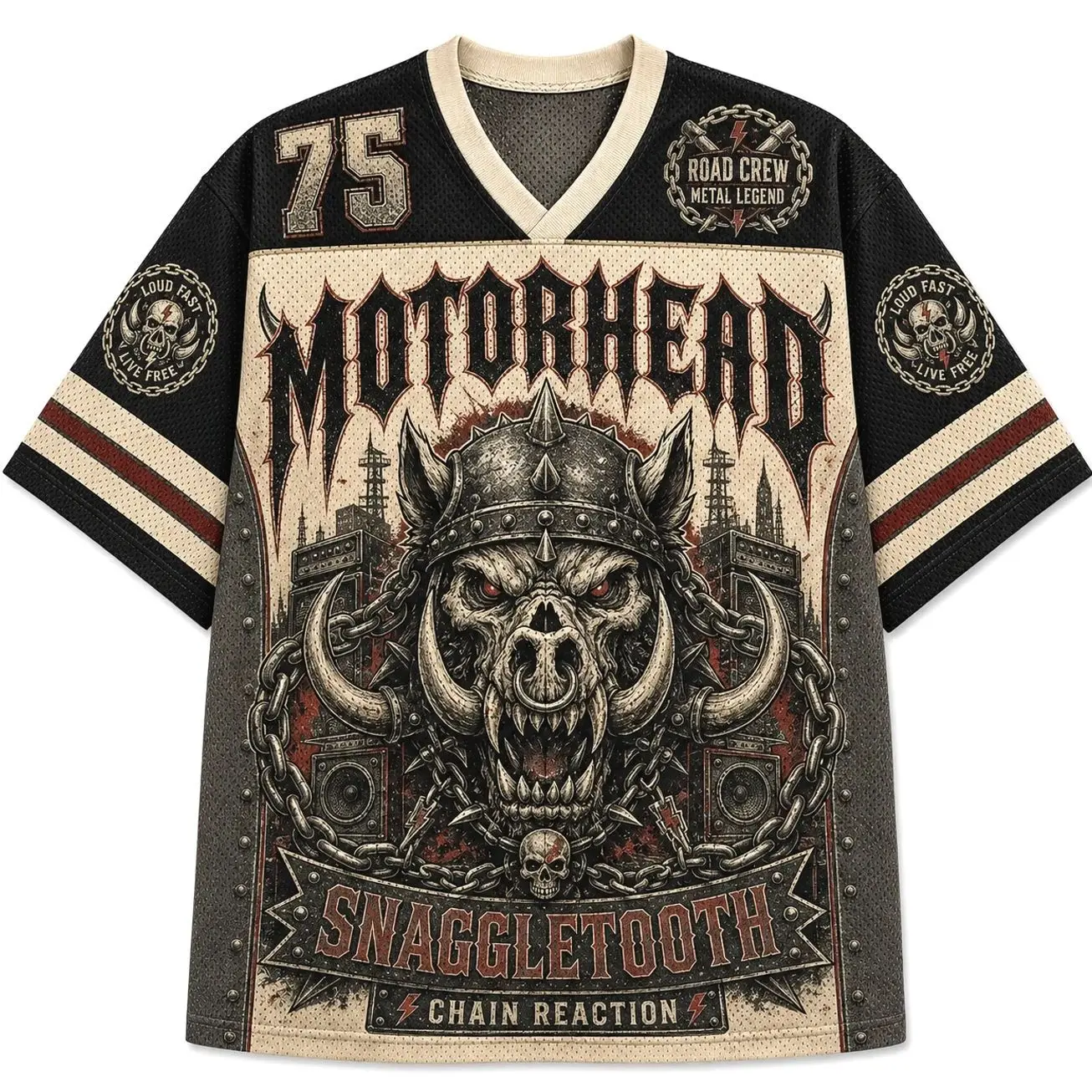 Motörhead Classic Heavy Metal Band Vintage Inspired Graphic Unisex Breathable Mesh Jersey Shirt for Rock Fans HNR