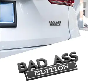 Car Bad Ass Edition Emblem, 3D Fender Badge Decal Replacement, Auto Accessories for Tailgate Front Grille Hood Trunk Compatible with Car Motorcycle
