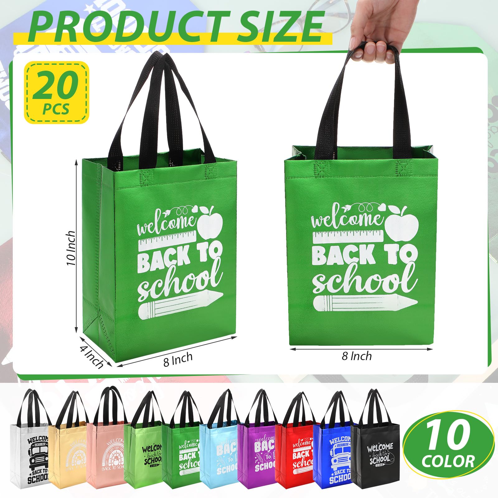 Graduation Goodie Bags Pencil Gift Bags Non Woven Crayon Handbags Crayon Bags Party Favors Bag for Student Teacher Christian,Birthday Thanksgiving Back to School Welcome First Day of School Graduation Gift,Classroom Gift Exchange