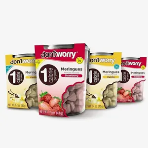 SALE!!! Don't Worry Keto Friendly Meringue Cookies - Strawberry & Vanilla Cookies, 4 Calorie Meringue Cookies, Low Carb Snacks, Healthy Protein Snacks - 4 Pack