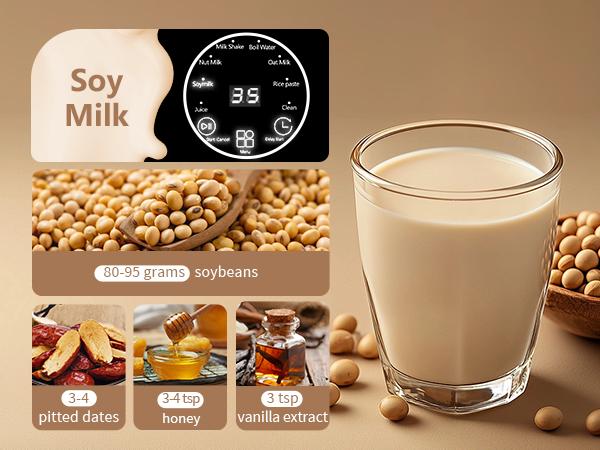 Nut Milk Maker Machine 35oz, 10 Stainless Steel Blades for Homemade Almond Oat Coconut Plant-Based Milk, 8-in-1 Self-Cleaning Auto Keep Warm & Boil Water, 12H Delay Start for Non-Dairy Beverages