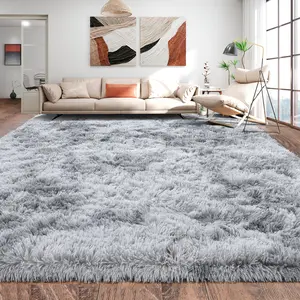 Shag Area Rugs for Bedroom Living Room Ultra Soft Fluffy Area Rugs for Dorm, Indoor Carpet Nursery Rugs for Kids Room Home Decor, Perfect Indoor Decor for Boys and Girls, Upgrade Non-Slip, Home Decor Aesthetic, The Tie-Dye Grey