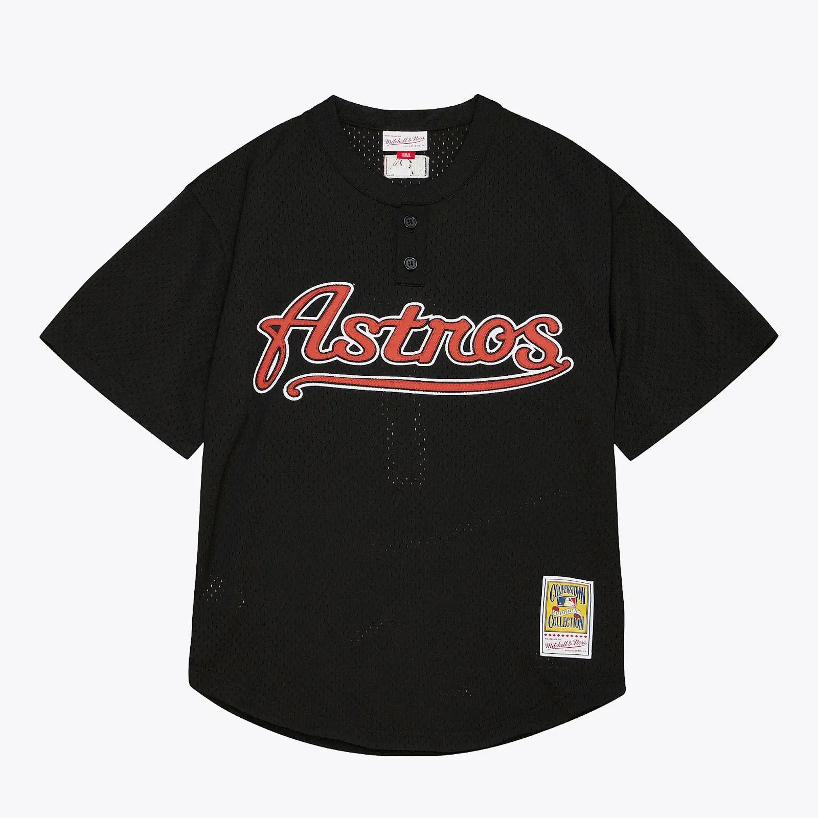 Mitchell & Ness Craig Biggio Houston Astros Baseball Authentic Jersey, 2002 Black Short-Sleeve Cotton Regular-Fit Batting Practice Jersey with Authentic Look