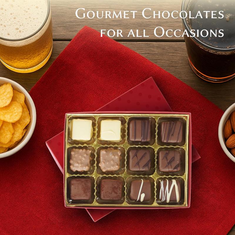 Valentine’s Day Luxury Milk Chocolate Truffles Gift Box, 12-Piece Assorted Belgian-Style Chocolates, Gift For Her Or Him, Box Of Chocolates For Date Night Desserts, Birthdays And Anniversaries