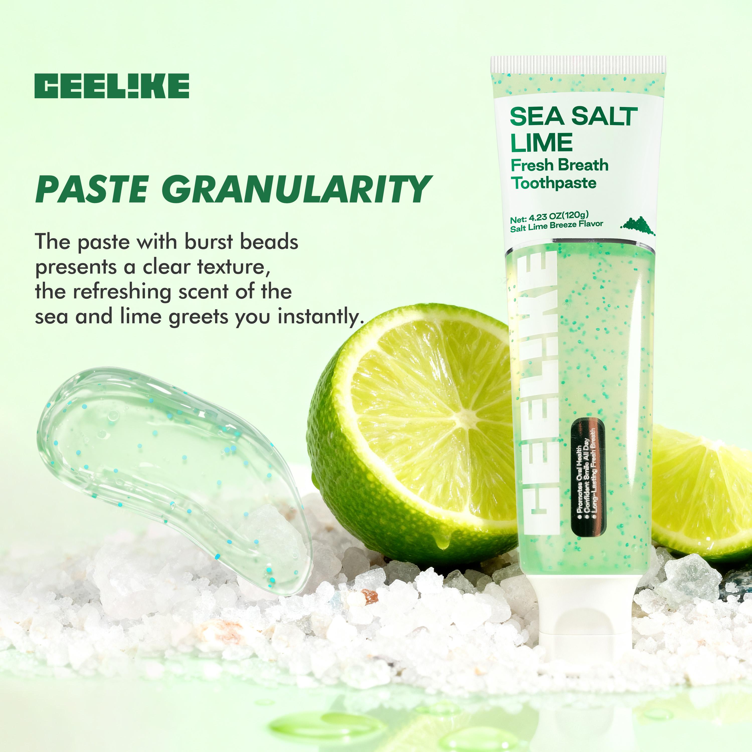 CEELIKE SEA SALT & LIME Fresh Breath Toothpaste | Deeply Cleans Teeth, Provides Long-Lasting Freshness, Gently Cares for Oral Health
