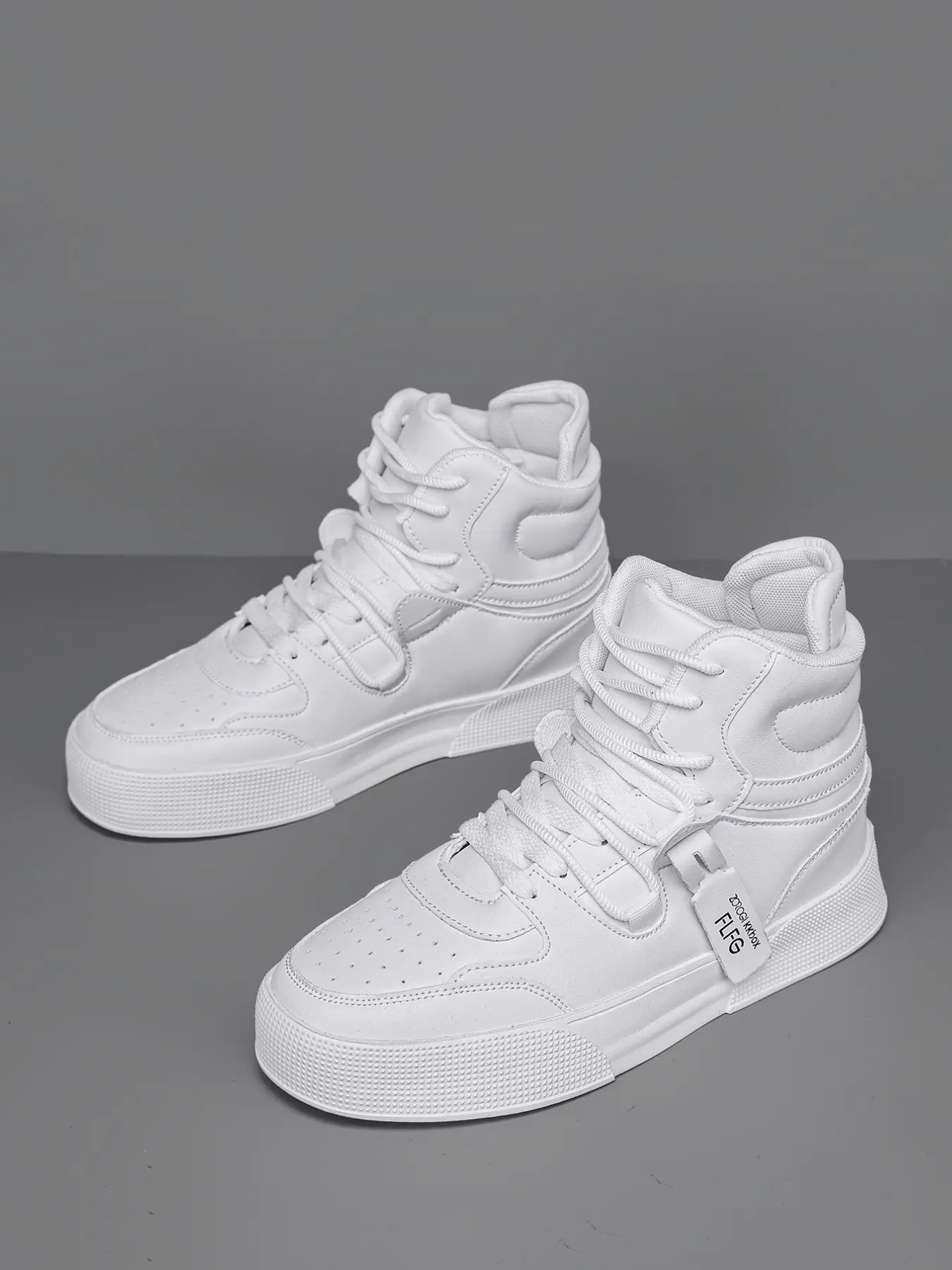 Unisex High-Top Casual Athletic Classic Sneakers, Sports Shoes, Casual Trendy Thick Soled Trainers, Comfortable Thick Sole, Anti-Slip Wear-Resistant, Rubber, PU Leather, Round Toe, All Seasons, Streetwear Style, Footwear