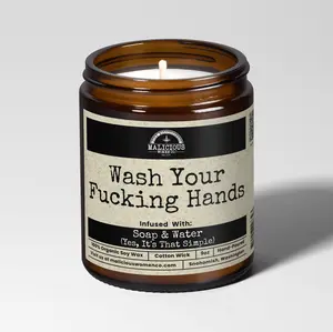 Malicious Women Co Wash Your Fu*king Hands – Funny Reminder Candle | 9oz Soy Wax Candle