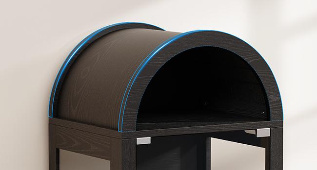 BROTTAR Arched Display Cabinet with Glass Doors, 71" Narrow Curio Cabinet with LED Lights for Collectibles Bookcase, 5-Tier Showcase Glass Display Case with Human Body Sensor for Living Room, Black