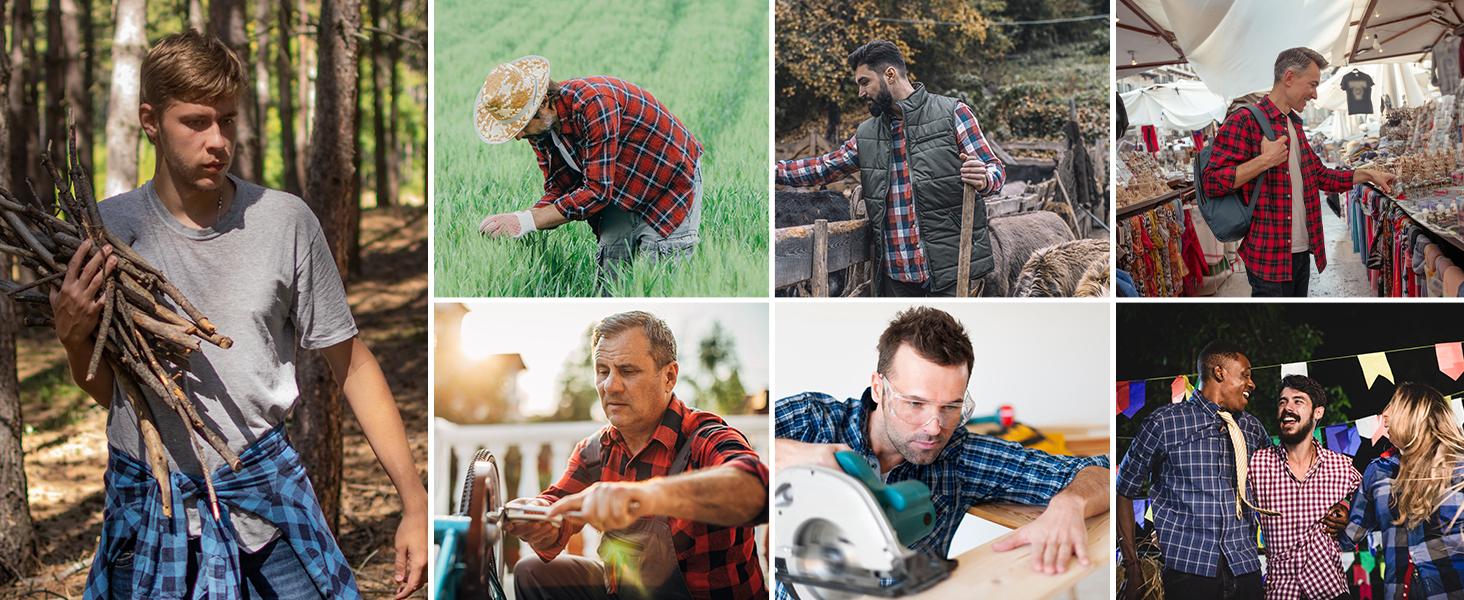 ZITY Spring Men's Plaid Hooded Shirt - Lightweight Breathable Flannel Long Sleeve - Classic Aesthetic Checked Top for Everyday Wear - Soft Casual Layering Piece Gift