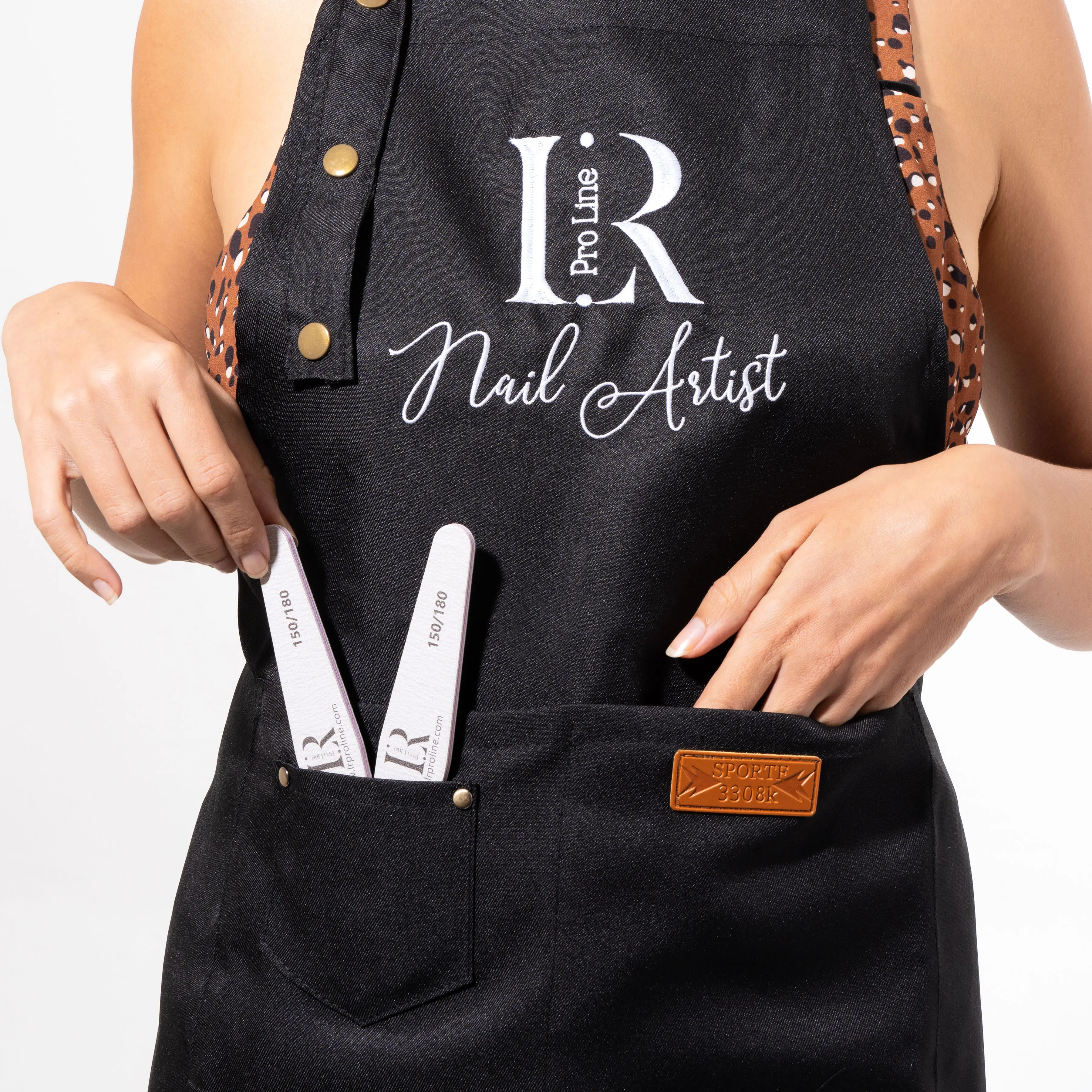 LR PRO LINE Adjustable Beige & Black 100% Cotton Apron - Home Care Supply with Spacious Pocket, Anti-Stain, All-Season Coziness, Adjustable Strap, Bib Holder, Custom Embroidered Option, 100% Cotton Aprons, Custom Embroidered Aprons