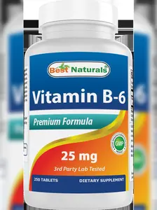 Best Naturals Vitamin B6 25 Mg Tablets, 250 Count