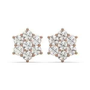 Men's Jewelry - VVS Lab Diamond Cluster Stud Earrings For Men | 14K Rose Gold