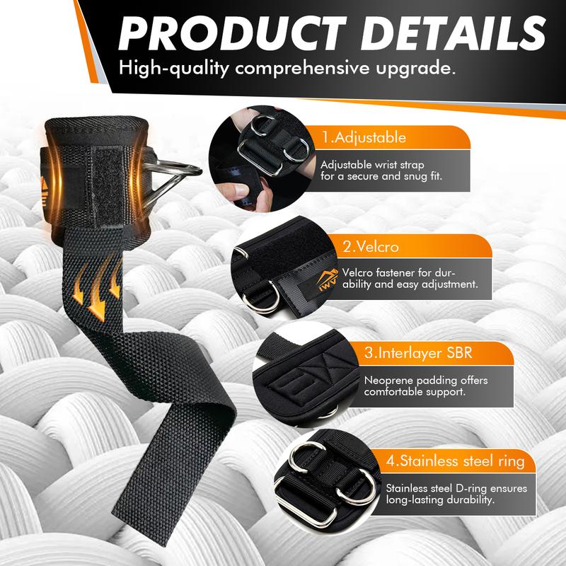 IWVE Secure Double-Loop Steel D-ring Padded Wrist Straps 16 Inches Versatile Training Tool