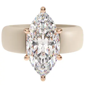 Silicone Ring for Women – 14×7 mm Marquise Cut CZ | Patent-Pending Design - Rinfit GlowStone Collection