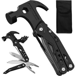 Adjustable Wrench Multitool Hammer for Survival,14 in 1 Multitools Pliers with Nylon Sheath,Pocket Knife Multi Screwdriver Tool All in One Camping Accessories for Stocking Stuffers for Men