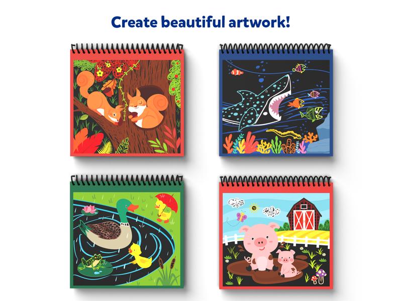 Skillmatics Magical Scratch Art Book - Craft Kits & Supplies, DIY Activity & Stickers for Toddlers, Girls & Boys Ages 3 to 8