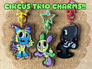 Dandy's World Circus Trio Keychains! Dandys World Scraps Looey Blot Acrylic Keychains - Cute Keyring Accessory, Fun Charm For Backpack Or Purse | High Quality and Customer Favorite Items