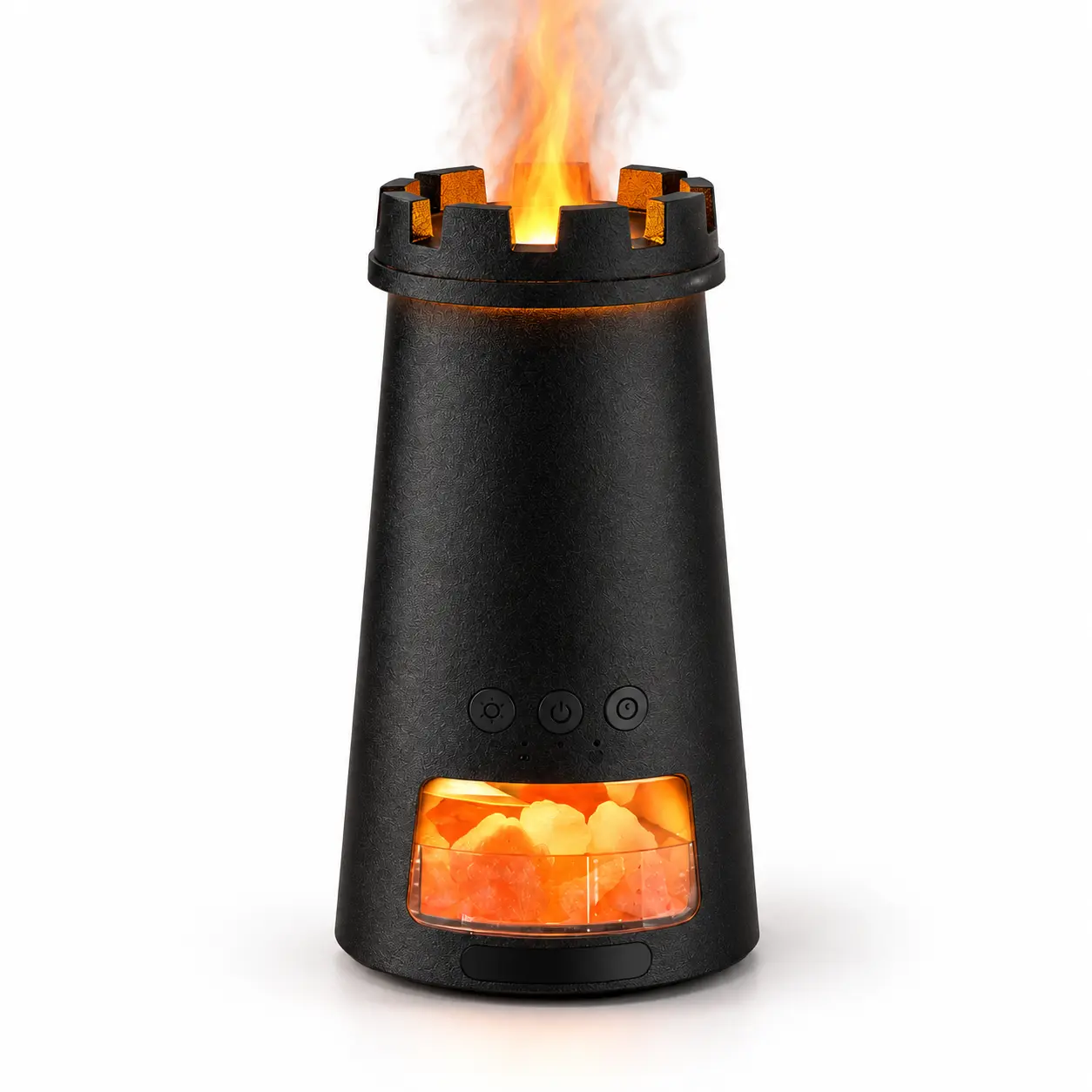 2-in-1 Himalayan Salt Lamp Aroma Humidifer, Flame Essential Oil Diffuser，Ultrasonic Essential Oil Diffuser with Ambient Night Light, Large Capacity Cool Mist Diffuser with Timer Auto Shut-Off for Bedroom, Office, Bathroom & Car