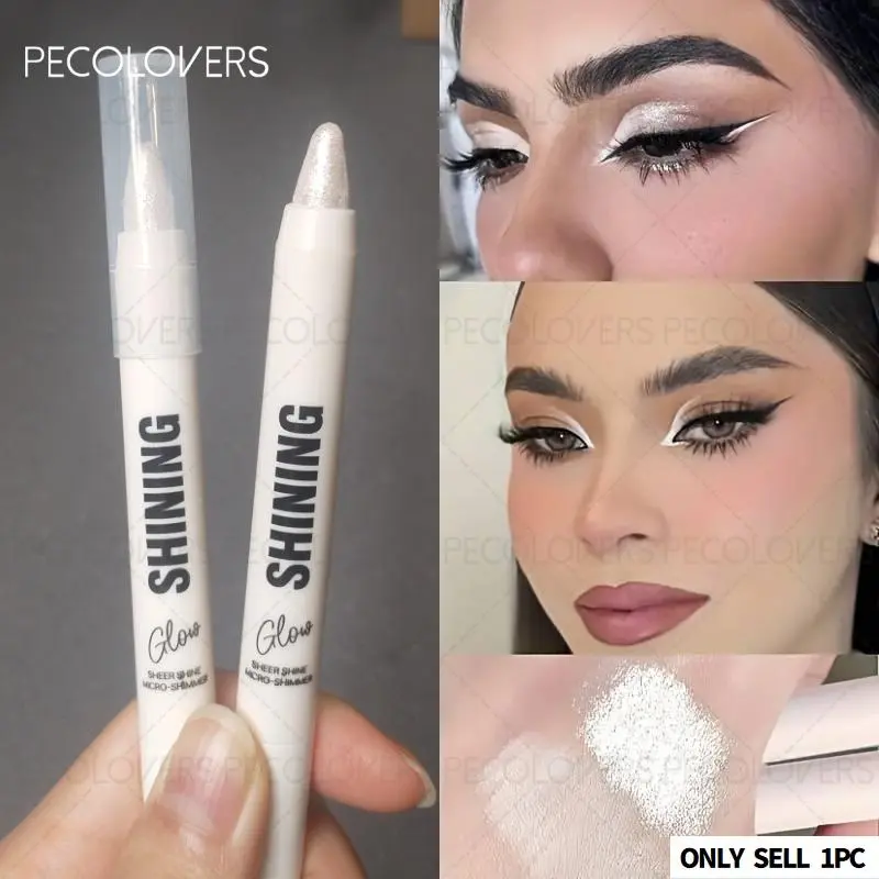 1pc Shiny Glitter Glowy Highlighter Pen, Smooth To Apply, White, Easy To Mix & Apply, Ideal For Eye, Nose & Eyebrow Contouring, Perfect Gift For Valentine's Day | Parties, Music Festivals | Beginner, Beauty Enthusiasts