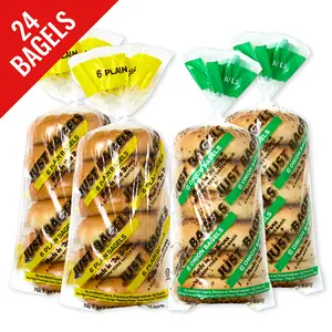 Just Bagels 12 Plain and 12 Onion Bagels Non-GMO Authentic New York Style Chewy Crunchy Bagels Made in Da Bronx