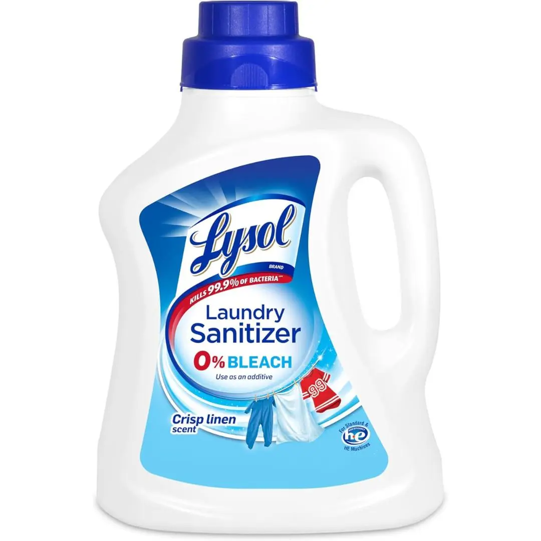 Lysol Disinfectant Laundry Sanitizer & Scent Booster, Laundry Detergent Additive, Color Safe Bleach Alternative, Laundry Odor Eliminator, Kills Bacteria & Viruses, Crisp Linen Scent, 90 Fl Oz