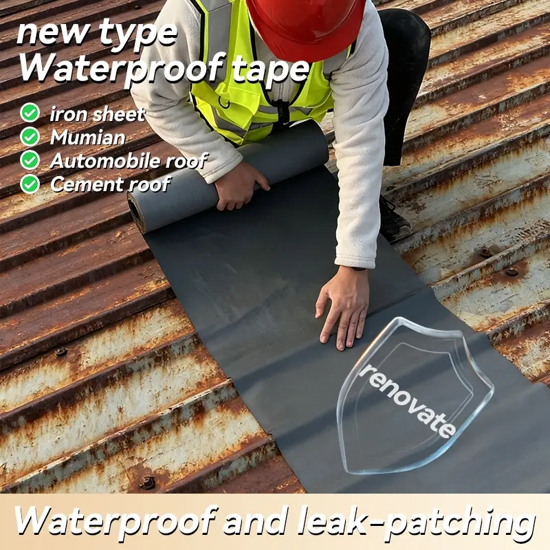 Pe Composite Waterproof Tape, Roof Leak Proofing Material, Anti leak, Leak Proof Design, UV Resistant, Wide Temperature Range -60°c ~ 110°c, Multi-Layer Self-Adhesive Structure, Waterproof Protection, Leakproof Airtight Seal, Waterproof Sealant