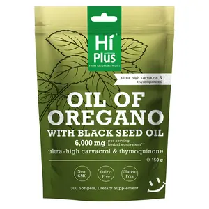 2-in-1 Oil of Oregano + Black Seed Oil Softgels | 4X Strength Carvacrol & Thymoquinone | Plant-Based, Non-GMO, lmmune Support | 300 Softgels