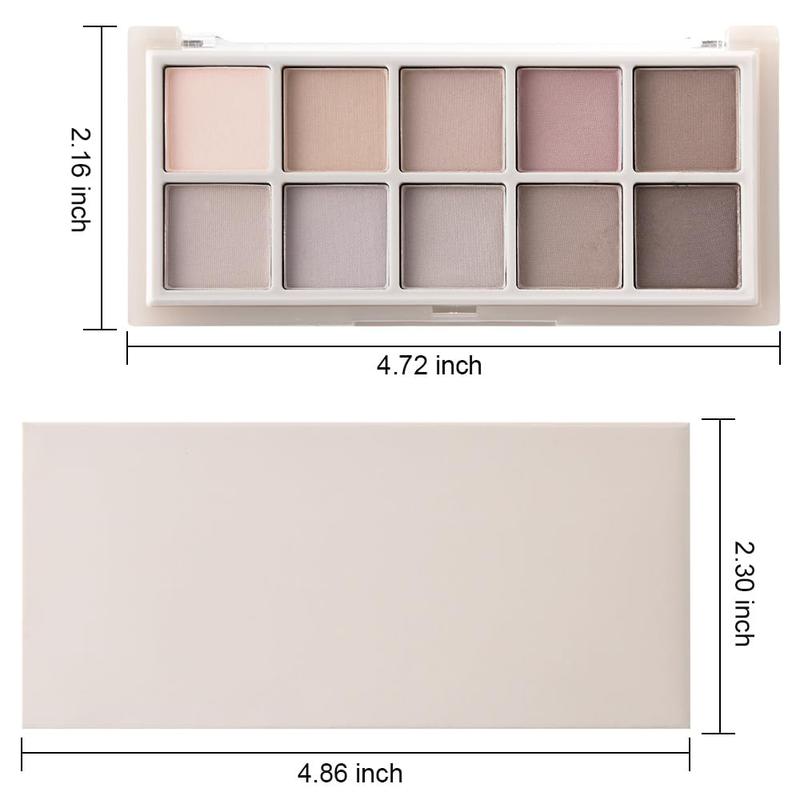 10 Color Matte Neutral Eyeshadow Palette - Neutral Taupe & Grey Brown Shades, Blendable Long-Lasting, Vegan Cruelty-Free Natural Nude Eye Shadow Palette for Women, Professional Makeup Looks