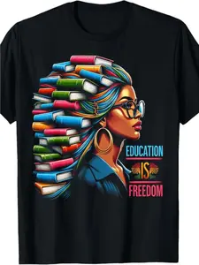 "100% Made in the USA U.S.A., 180 grams of education is free, black teacher books, black history month t-shirt "