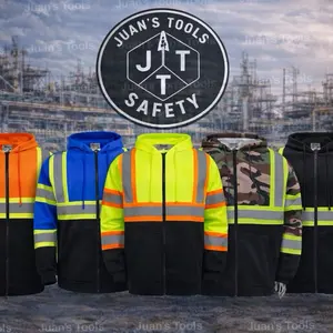 Hi Visibility Sweater for Working Indoors & Outdoors with Reflective Strips & Zip Front Design Construction Gear Safety Vest