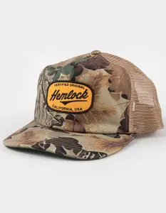 HEMLOCK HAT CO.  Mens Realtree Fischer Trucker Hat, Camo Green