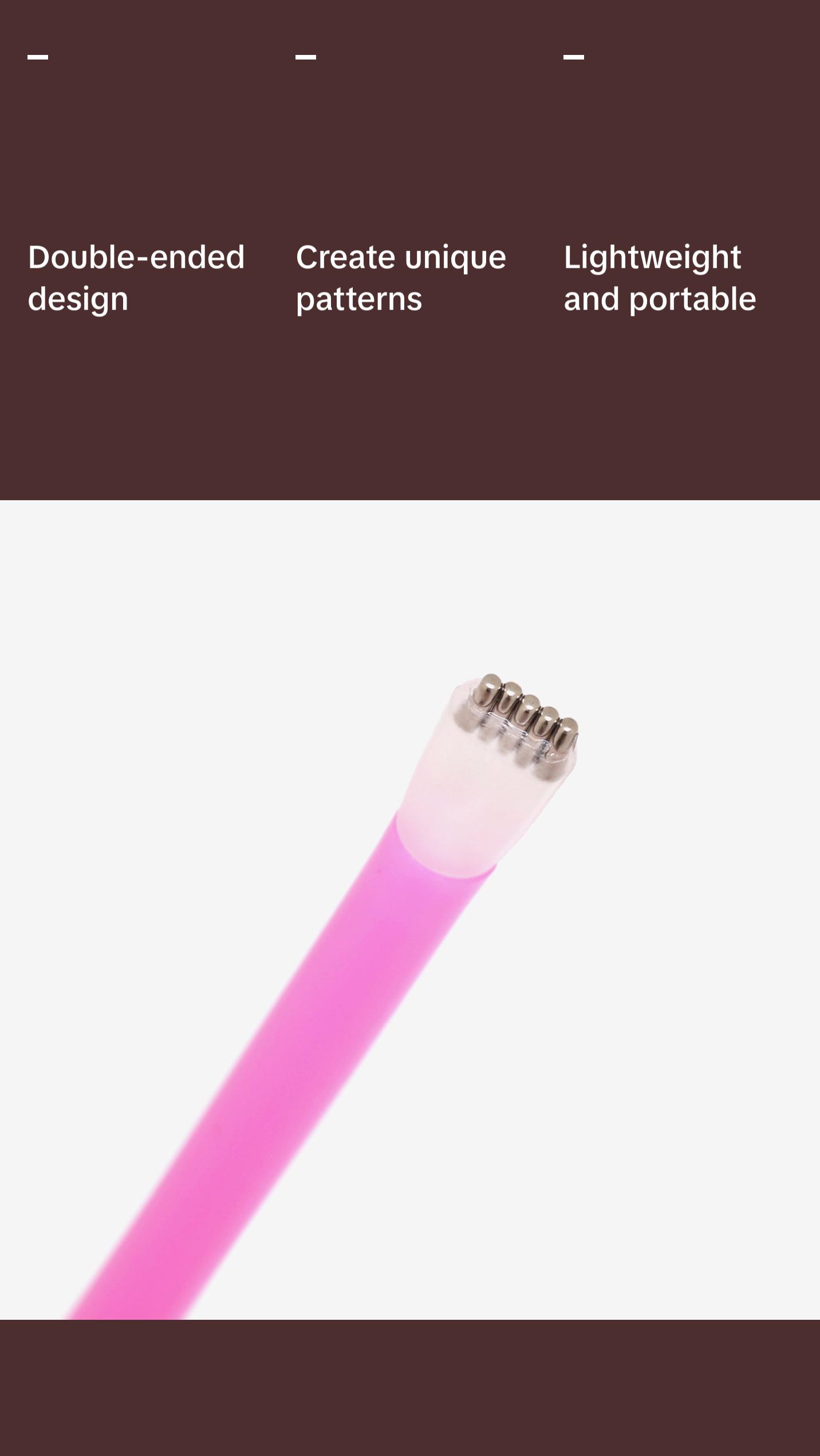 Double-Sided Flower & Stripe Cat Eye Nails Magnet Pen