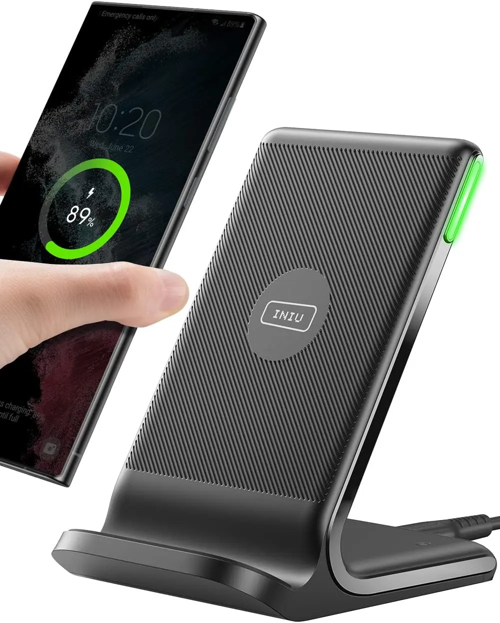15W Fast Wireless Charger Stand for iPhone and Samsung, Qi Wireless Charging Station Compatible with iPhone 17 16 15 14 13 12 Pro Max, Samsung Galaxy S25 S24 S23 and Google Pixel Wireless Charging Pad