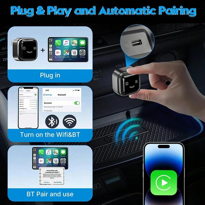 (2 In 1)Wireless CarPlay Adapter For Android 11+/Ios 10+ - 2025 Upgrade Wired CarPlay,Metal Body,Mini Size,Plug And Play,Perfect Compatible With Built-In Wired Apple CarPlay And Android Auto Cars