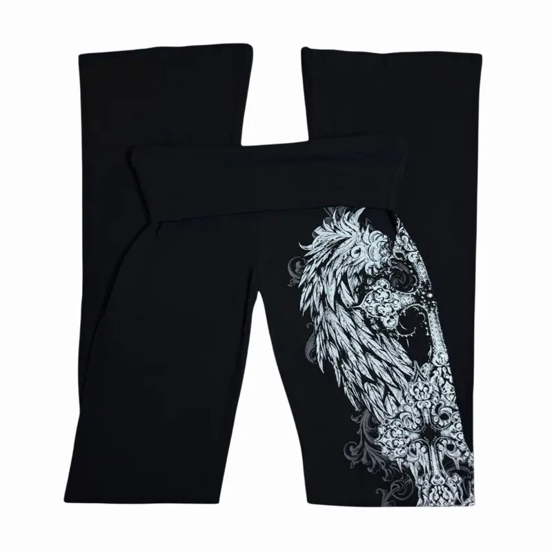 Fallen Angel foldover flared leggings