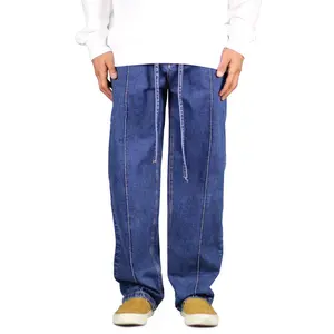 Blue Pleated Wide Jeans Blue Pleated Wide Jeans