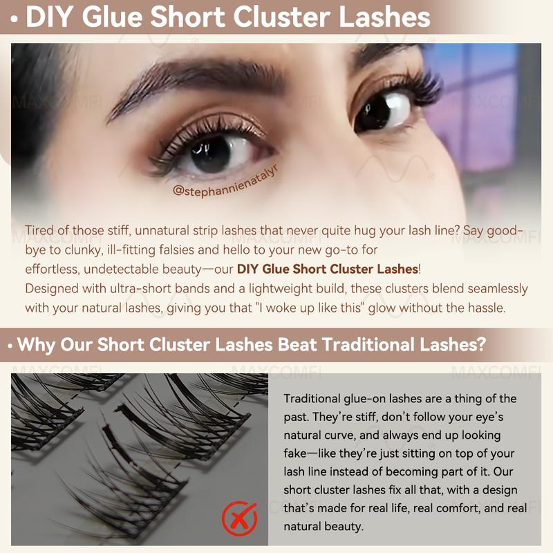 Puppy Lashes Sellout | MaxComfi Comfortable Lashes Long-Lasting, Waterproof&Super Soft & Thin Band |  Flaunt Flora styleWaterproof Long-Lasting Natural Daily Volume Style Beginner-Friendly DIY Lashes for Flawless Voluminous Look Trendy Must-Have Clusters