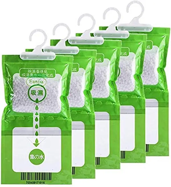 5 Pcs Dehumidifier Bags, Moisture Absorber Hanging Bags, Closet Moisture Absorbers, For Use In Kitchens, Bedrooms And Wardrobes