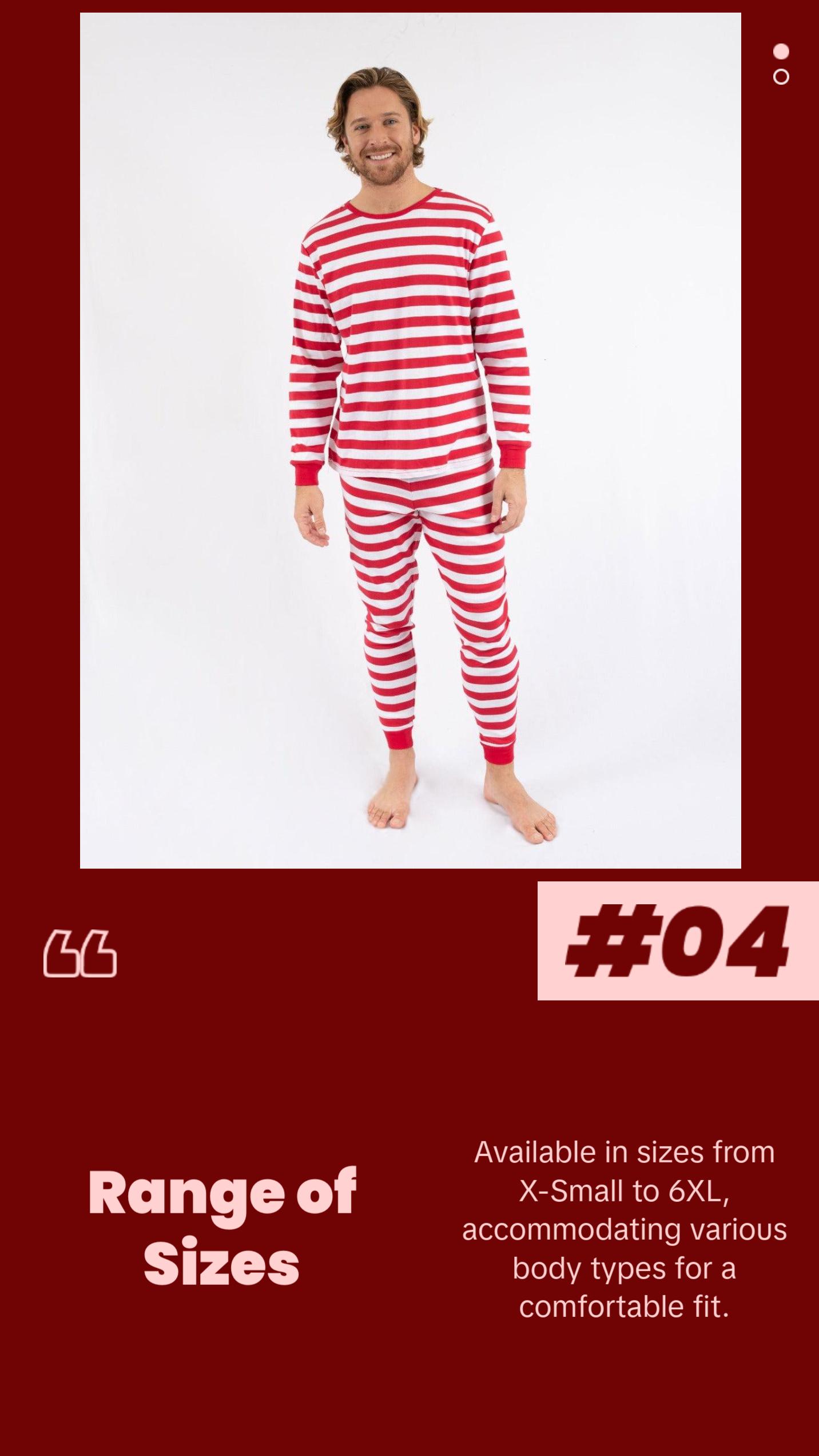 Men's Red & White Stripes Pajamas