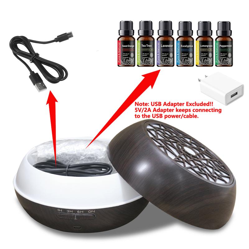 Commercial Diffuser 550ml  6 Premium Oil Blends, Quiet Operation with Remote & LED Lighting for Lobbies/Spa air  purifier essential oil aroma diffuser d is ff user aroma diffuser humidifier aromatherapy oil wood grain design