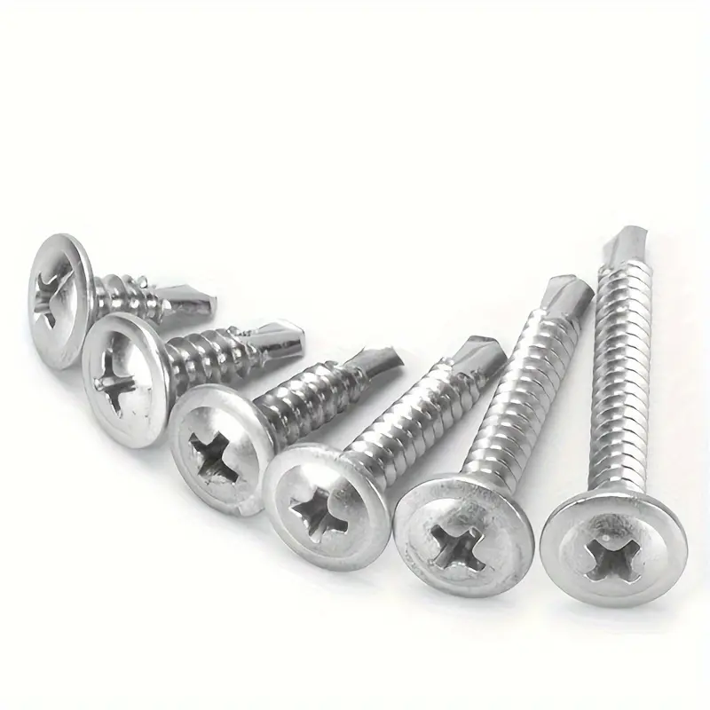 250pcs 410 Stainless Steel Huasi Drill Tail Screws, Anchor Screws, Metal Screws for Furniture & Machinery, Durable Phillips Head Design for Construction, Renovation & Industrial Use, Furniture Assembly | Crossrecessed Drive | Stainless Steel Screws