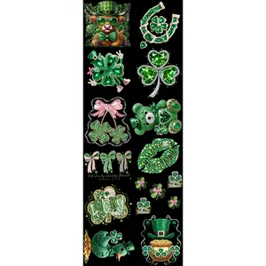 ST. PATTY'S DAY (FAUX RHINESTONE) (3) (60 INCH) PREMADE GANGSHEET - 22X60 DTF TRANSFERS - DIRECT TO FILM