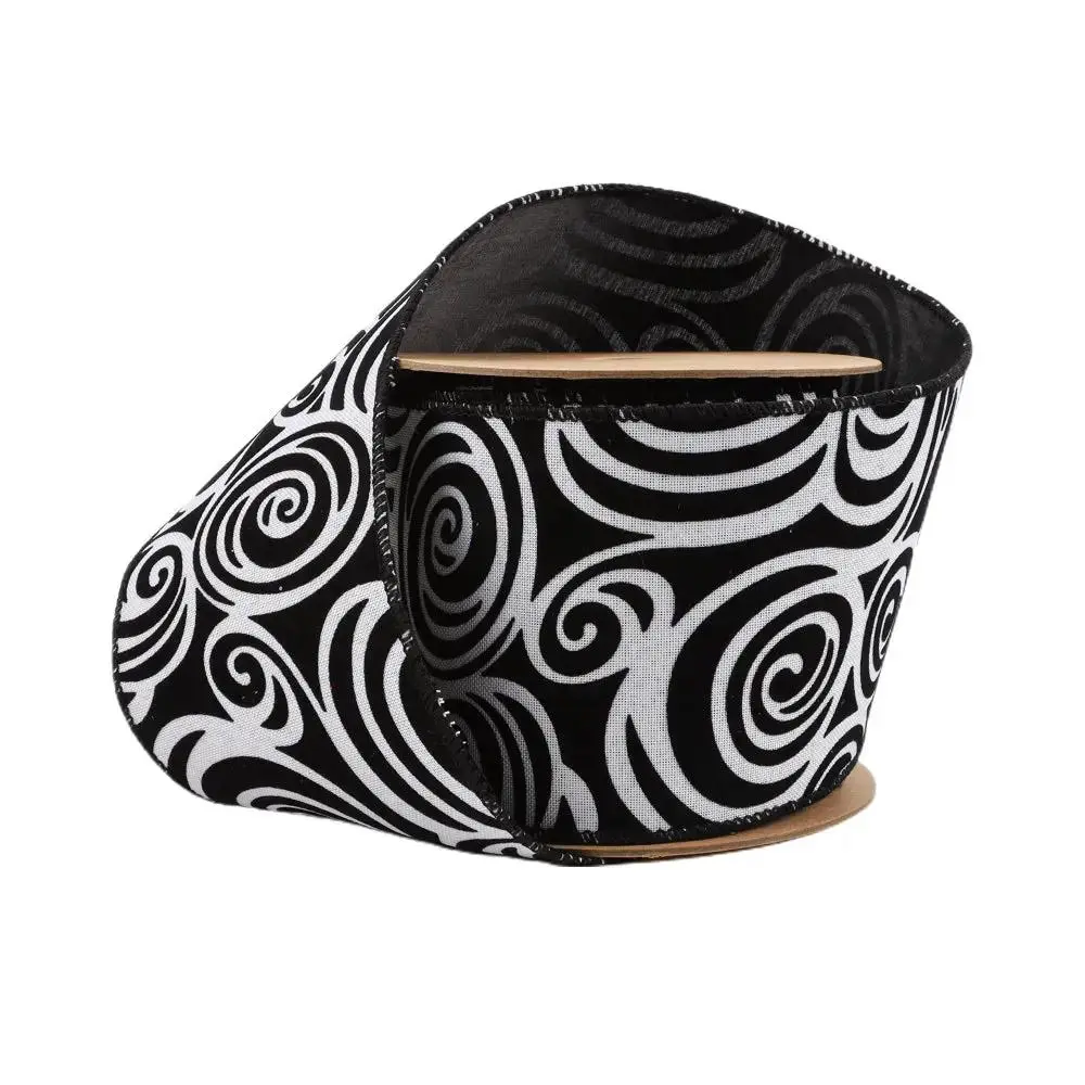 4" Wired Ribbon | Glittered Halloween w/ Black Backing | 10 Yard Roll