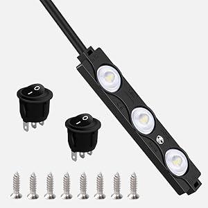 Nilight - TR-08 8PCS 24LED Rock Light for Cargo Truck Pickup Bed Off Road Under Car Side Marker LED Rock Lighting Kit w/Switch White Lightbar