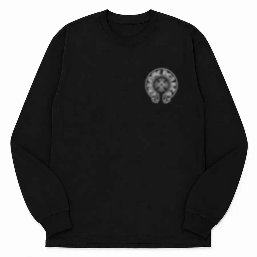 Gothic Horseshoe Floral Cross Long Sleeve Shirt