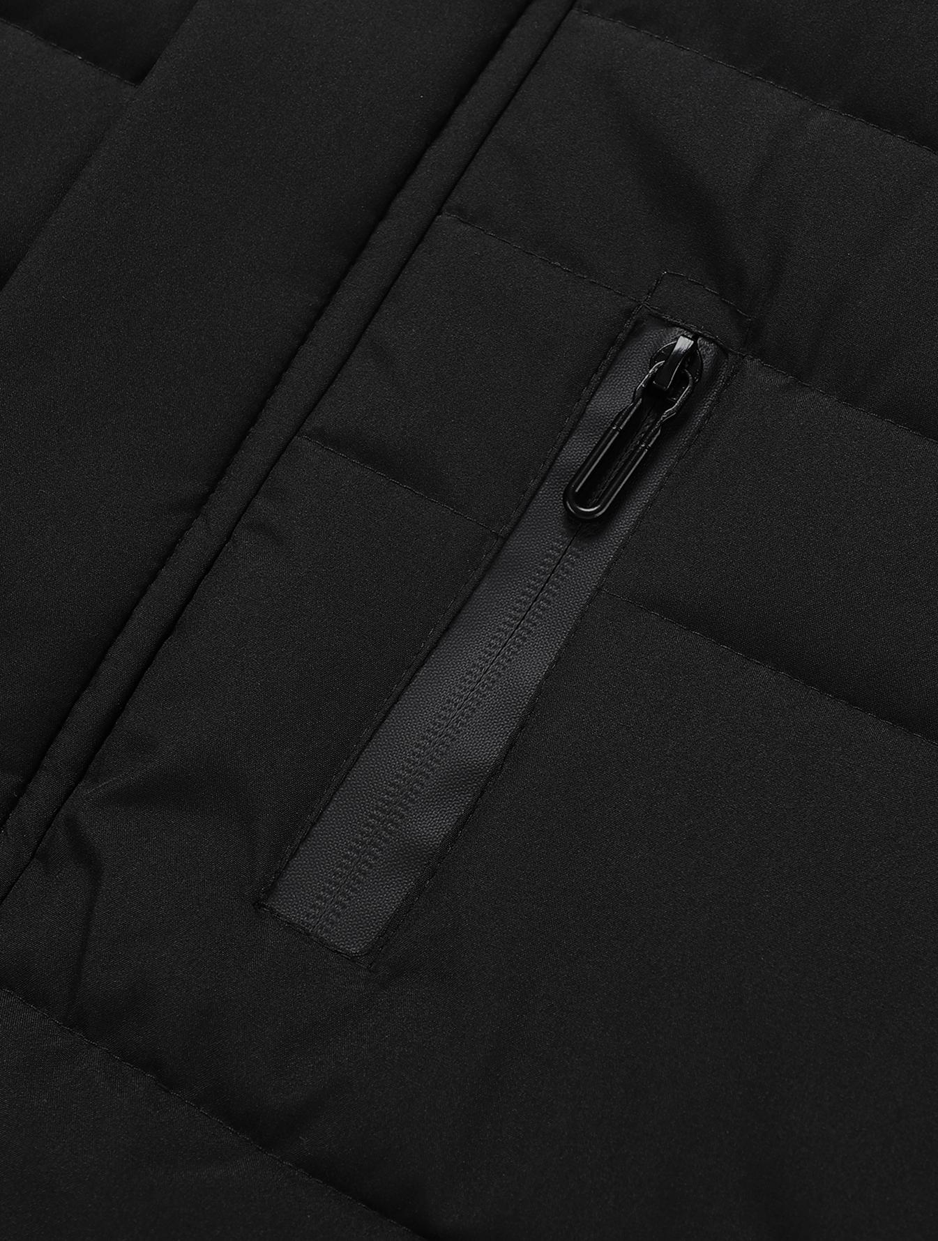 TJL Men's Black Quilted Hooded Jacket - Thermal Lined Zip Up Coat with Detachable Fur Hood by Fashion Brand Sherpa Fleece Long Sleeve Tops Casual Beige Plain